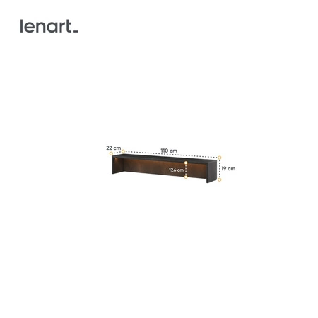 Meblościanka Teen Flex hikora naturalna / silk flou / raw steel designerski zestaw mebli dla nastolatków wyposażony w oświetlenie LED