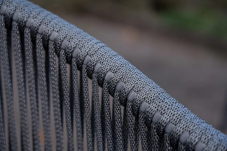 Zestaw mebli ogrodowych Breve szary designerska konstrukcja mebli krzesła plecione niewielkich rozmiarów komplet idealny na balkon