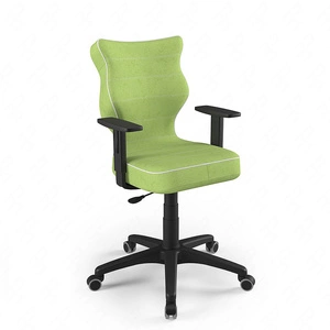 Krzesło do biurka Duo zielone idealne do wzrostu 146-176,5 cm profilowane siedzisko regulowane podłokietniki łatwo czyszcząca tkanina