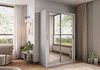 Szafa przesuwna z lustrem Arti 150 cm szara pojemna szafa do przedpokoju drzwi szafy wykończone lustrami w ciekawej konfiguracji