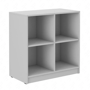 Komoda otwarta Makana 80 cm jasny szary funkcjonalny mebel do biura gabinetu lub pokoju młodzieżowego