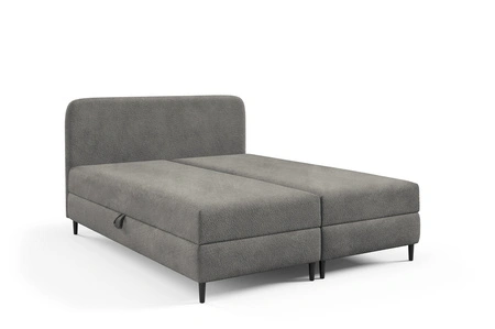 Łóżko kontynentalne Aberg 120x200 ciemny szary nowoczesny minimalizm stylowe łózko do sypialni wysoki zagłówek o zaokrąglonych rogach