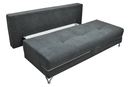 Kanapa z funkcją spania Austin musztardowa nowoczesna tkanina pluszowa gwarantuje najwyższy komfort i funkcjonalność