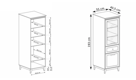 Zestaw mebli Windsor beżowy / dąb elegancka meblościanka o naturalnej kolorystyce stabilna drewniana podstawa uchwyty w kolorze miedzi