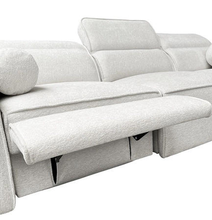 Narożnik z funkcją spania Viano VIII Lux szary popiel prawostronny designerski narożnik z wysuwanym podnóżkiem pojemniki na pościel