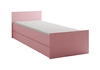 Łóżko Simple 80x200 cm pudrowy róż wygodne i komfortowe łóżko do pokoju dziewczęcego z wysokim zagłówkiem
