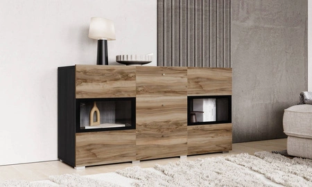 Komoda z szufladami Baros 132 cm orzech satin / touchwood wysoka jakość wykonania nowoczesne kształty w wyjątkowej stylizacji zachwycą każdego