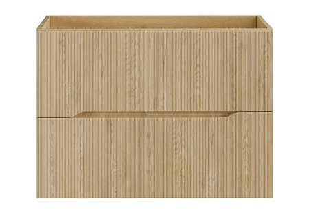 Szafka pod umywalkę Nordic Cremona 80 cm dąb cremona nowoczesna szafka do łazienki z ryflowaniami na froncie frezowane uchwyty