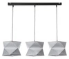 Lampa wisząca potrójna Quasar designerska lampa sufitowa do salonu z szarymi abażurami i czarną metalową podstawą