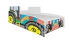 Łóżko Farmer 80x160 cm designerskie łóżko z materacem w kształcie traktora z ozdobnym nadrukiem wykonane z solidnych materiałów