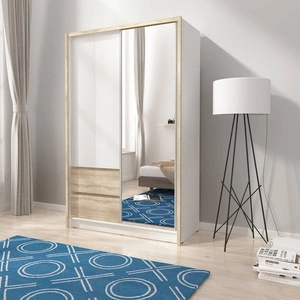 Szafa przesuwna Cento 134 cm biały / dąb sonoma nowoczesny design szafa idealna do garderoby sypialni lub przedpokoju