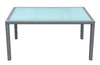 Stół ogrodowy Avvicente 90x150 cm szary elegancki design idealny stół do ogrodu lub na przestronny taras blat wykończony szkłem