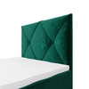 Łóżko kontynentalne Arvada 100x200 butelkowa zieleń w nowoczesnym skandynawskim stylu z tapicerowanym zagłówkiem łóżko z pojemnikiem