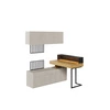 Zestaw mebli Teen Flex hikora naturalna / silk flou / raw steel modne i funkcjonalne meble do małego pokoju lub niewielkiego biura