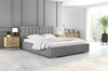 Łóżko tapicerowane Umiky 140x200 jasny szary stylowe łóżko z pojemnikiem na pościel wygodny zagłówek zachwyca eleganckim designem
