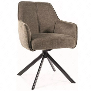 Krzesło tapicerowane Notti Brego oliwkowe nowoczesne krzesło obrotowe z metalowymi nogami stylowe krzesło kubełkowe