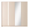 Szafa z lustrem Beloit 223 cm beżowa nowoczesna forma oryginalne pionowe podświetlenie LED idealna szafa do sypialni