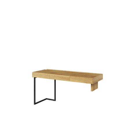 Meblościanka Teen Flex hikora naturalna / silk flou / raw steel designerskie meble idealne dla nastolatka lub do aranżacji biura