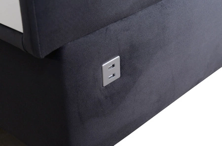 Narożnik z funkcją spania Elgin beżowy lewostronny narożnik z regulowanymi zagłówkami praktyczne szuflady w boczkach mebla