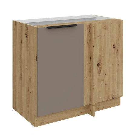 Szafka kuchenna narożna dostawiana Fiuggi Ar 105 ND 1F BB prawa fronty szafki kuchennej wykończone w technologii anti fingerprint