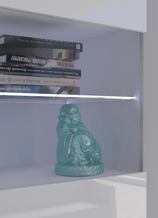 Witryna wisząca Apulia 45 cm dąb złoty minimalistyczny design stylowa witryna do salonu prosta bryła wpisująca się w każde wnętrze