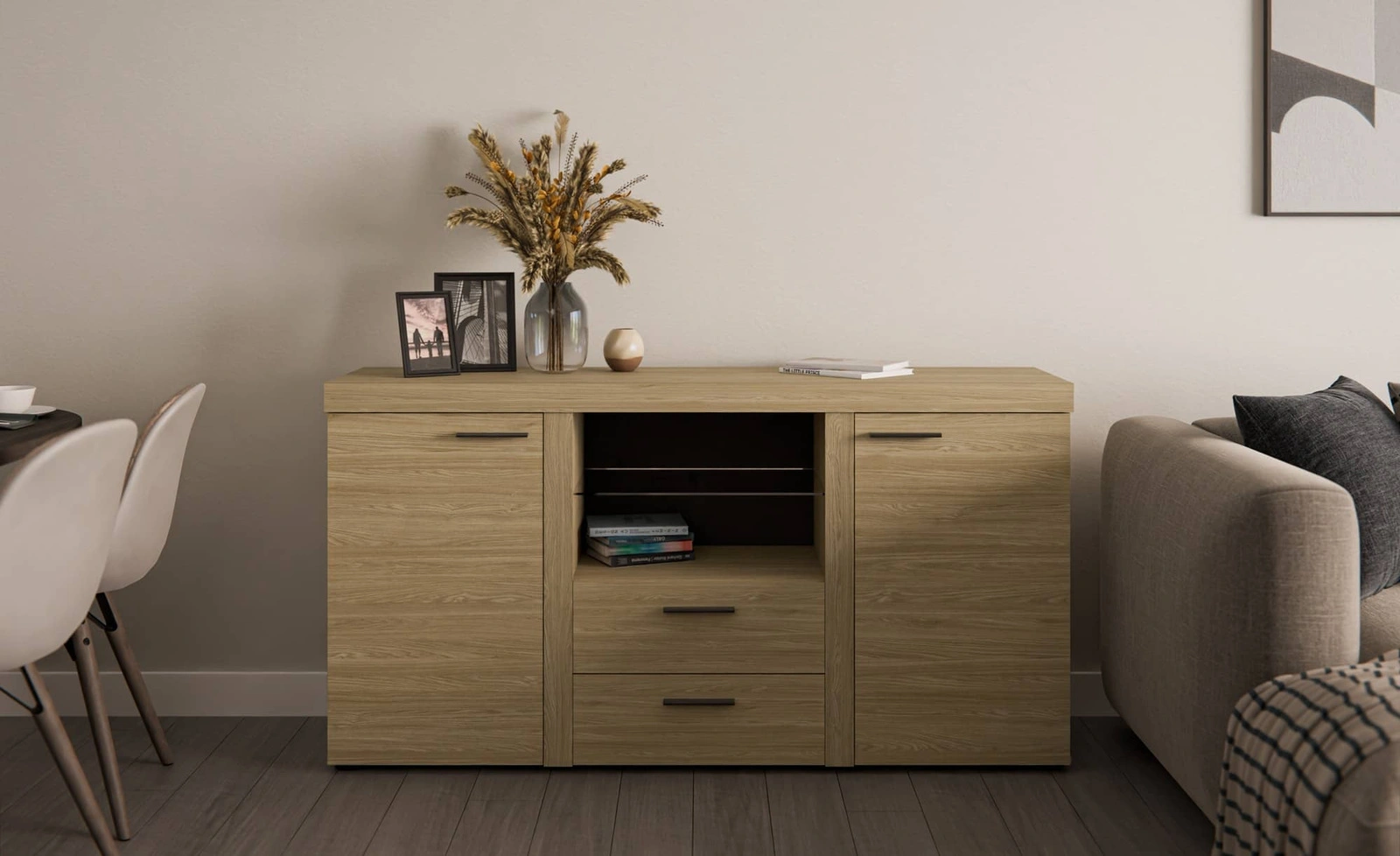 Komoda z szufladami do salonu Komoda z szufladami Rene w kolorze dąb olejowany