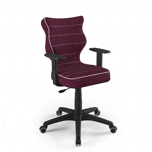 Krzesło do biurka Duo fioletowe idealne do wzrostu 146-176,5 cm profilowane siedzisko regulowane podłokietniki łatwo czyszcząca tkanina
