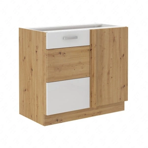 Szafka kuchenna narożna dostawiana Alpine 105 ND 1F BB prawa szafka odporna na parę wodną rozlaną ciecz i wysoką temperaturę