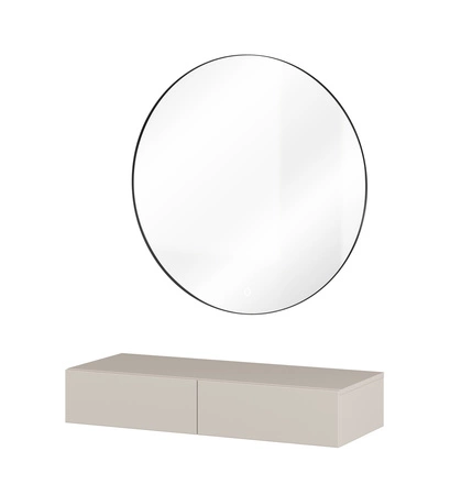 Toaletka Jukon S 90 cm beżowa funkcjonalny i uniwersalny dodatek ułatwi uporządkowanie kosmetyków i drobiazgów stylowa toaletka z lustrem