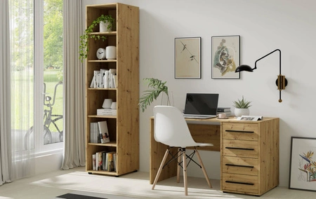 Regał Maxione 45 cm dąb artisan funkcjonalny regał na książki idealny do aranżacji pokoju nastolatka lub biura uniwersalna bryła
