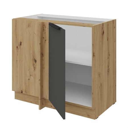 Szafka kuchenna narożna dostawiana Aversa Ar 105 ND 1F BB lewa fronty szafki kuchennej wykończone w technologii anti fingerprint