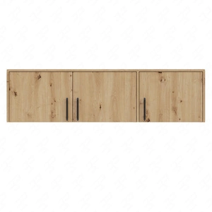 Nadstawka do szafy Caspe 150 cm dąb artisan nowoczesny design wykończenie ABS oraz czarne uchwyty