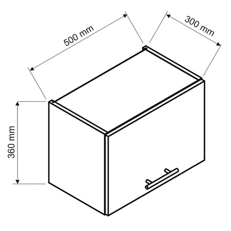 Szafka okapowa Zova W50 OKGR biały / jasny szary frezowany uchwyt szafka odporna na działanie wilgoci parę wodną i uszkodzenia