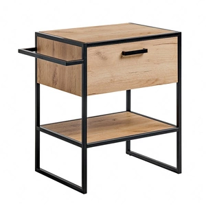 Szafka pod umywalkę nablatową Brooklin 70 cm dąb craft złoty funkcjonalna szafka do łazienki z szufladą poręczny uchwyt na ręcznik