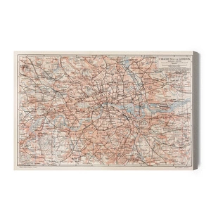 Obraz na płótnie mapa Londynu 100x70 cm ponadczasowa ozdoba każdego wnętrza obraz w stonowanej kolorystyce wysoka jakość wykonania