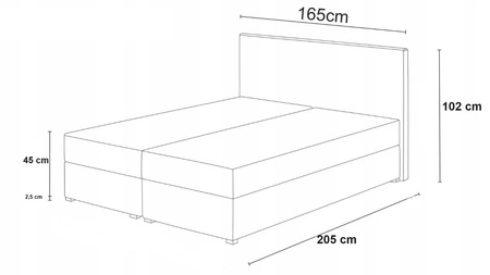 Łóżko kontynentalne Luton 160x200 jasny szary w nowoczesnym skandynawskim stylu z charakterystycznym zagłówkiem