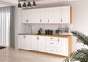 Zestaw mebli kuchennych Scandi 260 cm szafki doskonale prezentują się we wnętrzach skandynawskich klasycznych oraz nowoczesnych