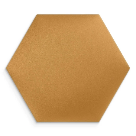 Panel tapicerowany Heksagon 30x26 cm żółty stylowy panel ścienny welurowa tkanina modna dekoracja każdego wnętrza