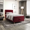 Łóżko kontynentalne Bing 90x200 bordowe w nowoczesnym skandynawskim stylu z tapicerowanym zagłówkiem łóżko z pojemnikiem