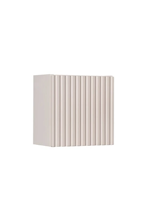 Zestaw mebli łazienkowych Nova beżowy / biały stylowe szafki z gustownym pionowym ryflowaniem podkreślone subtelną kolorystyką