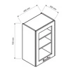 Szafka kuchenna wisząca Zova WS45 biały / jasny szary szafka do kuchni z przeszkleniem odporna na uszkodzenia frezowany uchwyt