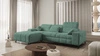 Narożnik z funkcją spania Penejos zielony lewostronny elegancki narożnik z pojemnikiem na pościel komfortowe regulowane zagłówki