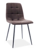 Krzesło tapicerowane Lima 41x45 cm brązowe stylowe oraz funkcjonalne krzesło z metalowymi nogami 