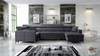 Narożnik z funkcją spania Nausa V grafitowy prawostronny elegancki narożnik do salonu wykonany z miękkiej tkaniny typu velvet