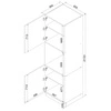 Słupek kuchenny Clara D60 PK/2133 szafka do zabudowy piekarnika metalowe uchwyty szafka odporna na działanie wilgoci i uszkodzenia