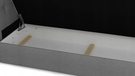 Łóżko kontynentalne Sarona 140x200 brązowe w nowoczesnym skandynawskim stylu z charakterystycznym wezgłowiem