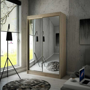 Szafa przesuwna Avila 120 cm dąb sonoma jasny ergonomiczna oraz bardzo funkcjonalna szafa w nowoczesnej formie o geometrycznych kształtach