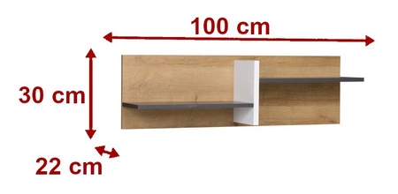 Meblościanka Memone dąb złoty / biały / grafitowy nowoczesny design stylowy zestaw mebli do pokoju dziecka w stylu skandynawskim