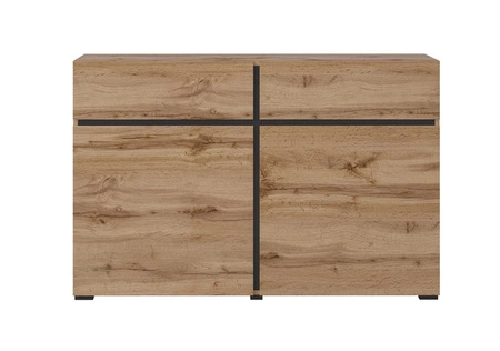 Komoda z szufladami Cross 119 cm dąb wotan nowoczesny design idealna komoda do salonu sypialni lub biura prosta forma