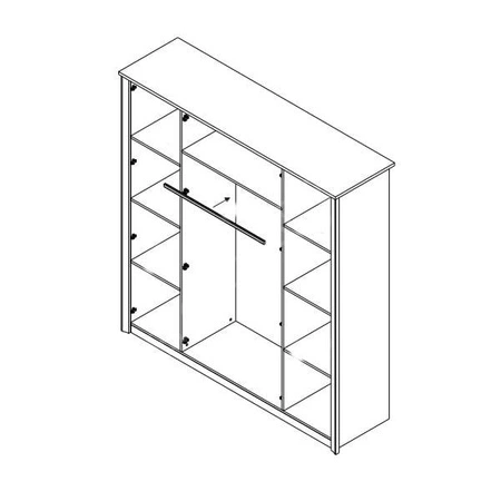 Szafa Finezja 200 cm dąb sonoma jasny to funkcjonalny mebel do biura lub sypialni